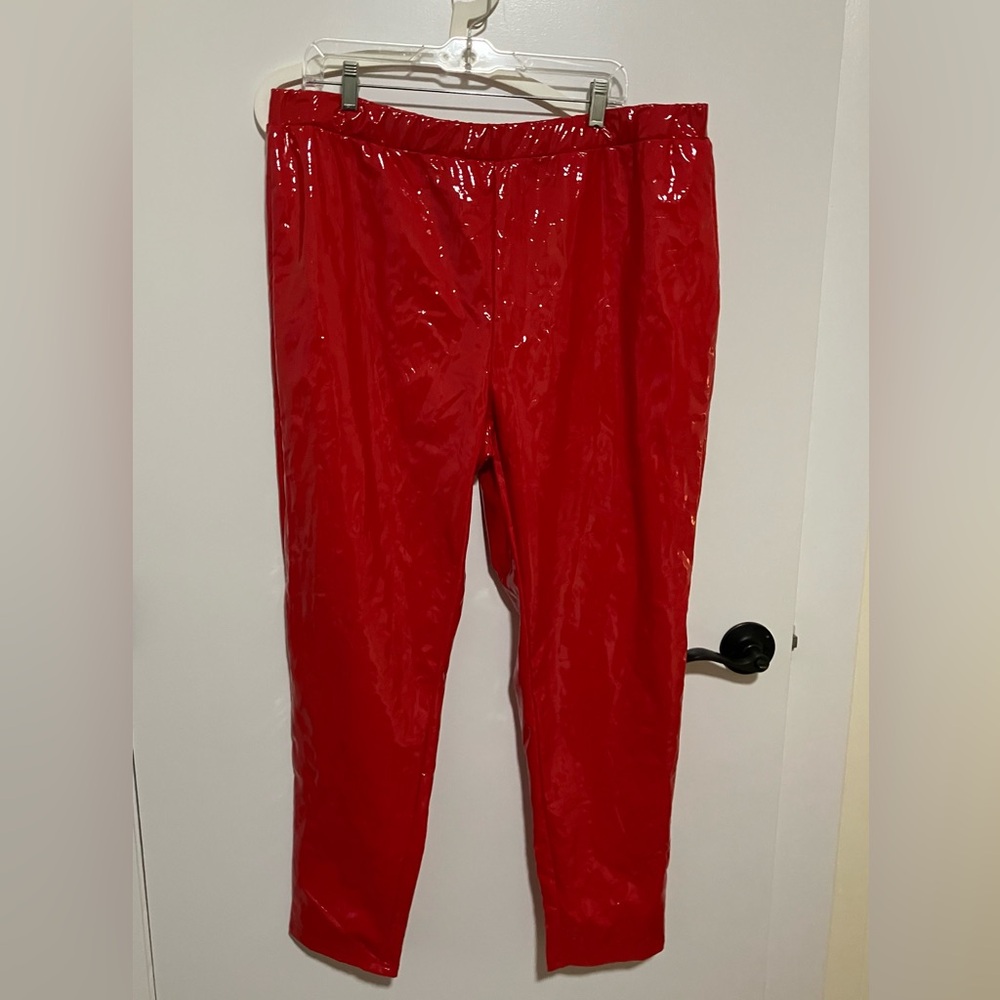 Shiny Red Pants Plus Size